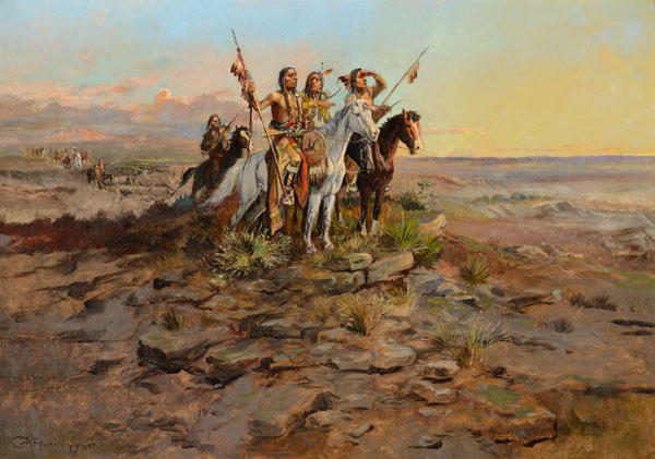 Approach of the White Men by Charles Russell