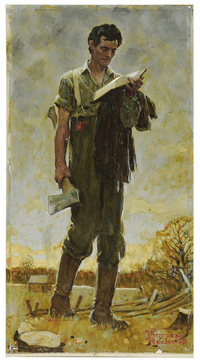 Lincoln the Railsplitter (Young Woodcutter) by Norman Rockwell